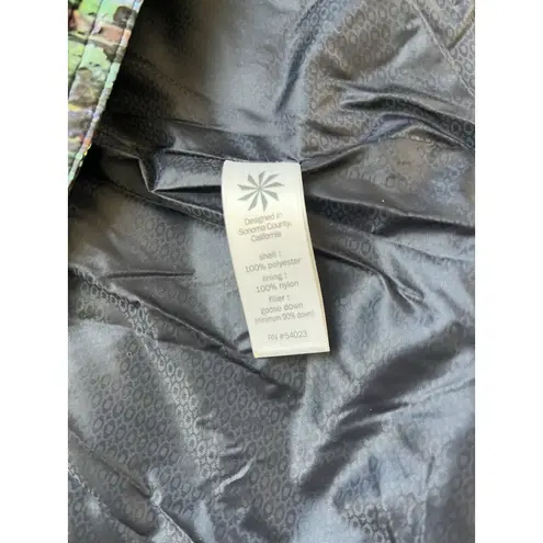 Athleta  Women's S Altitude Goose Down Vest Green Blue Quilted Zip