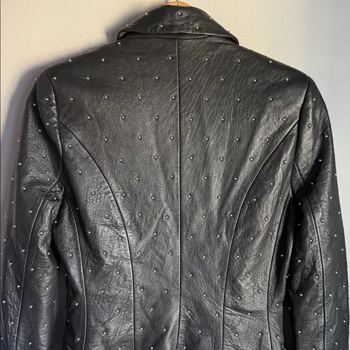 L'Agence Montegoi Studded Leather Blazer 0