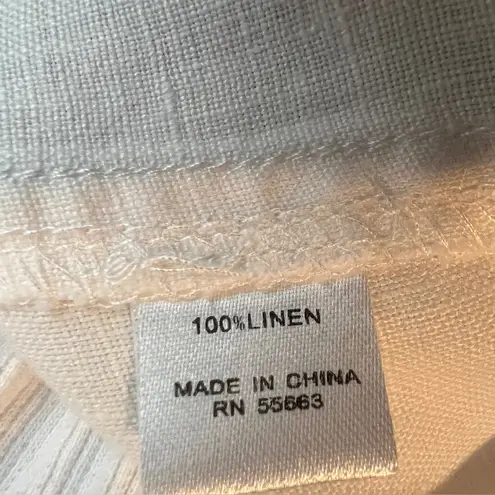 For Cynthia Woman Size 1X 100% Linen White Cropped Pants w/Stretch Waist Pockets - Image 9