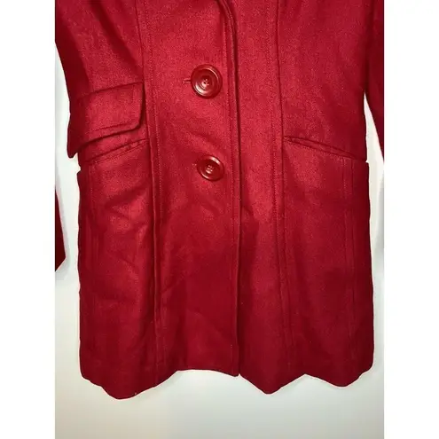 TULLE Red Wool Blend Big Button Coat XS