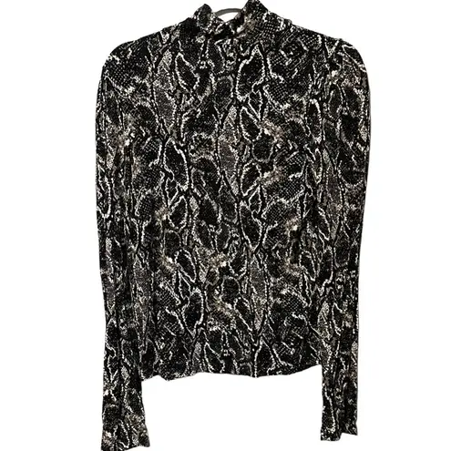 Peyton Jensen Cici Snakeskin Print Turtleneck Size Medium