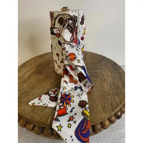 Circus Print Mini Bag Charm Keychain Case