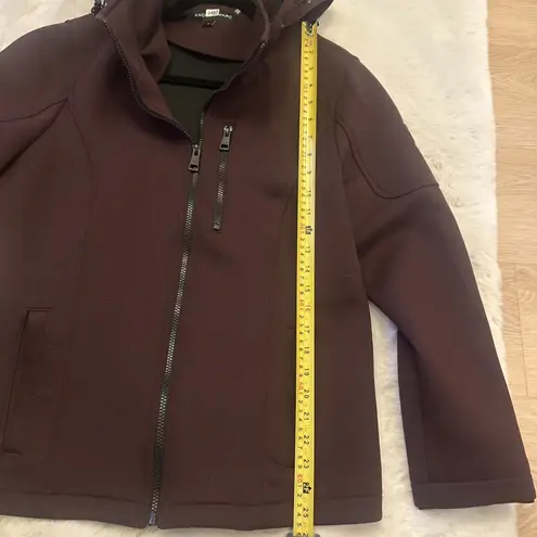 Andrew Marc  Womens M Jacket Detach Hood Full Zip Burgundy Soft Shell Coat XL‎ thumbnail 9