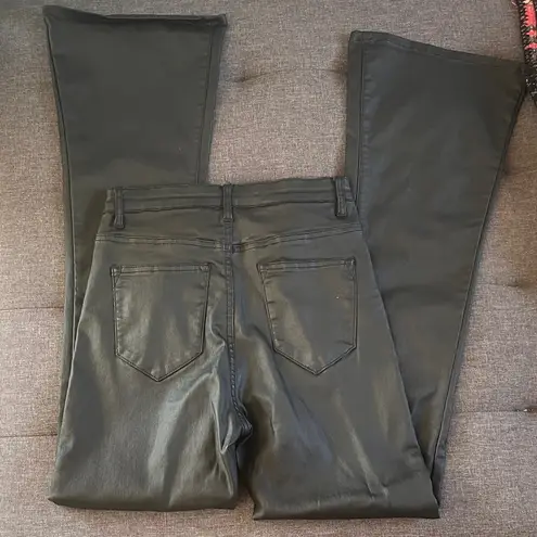 Edikted  Black waxed denim Flared Pants.  Size S