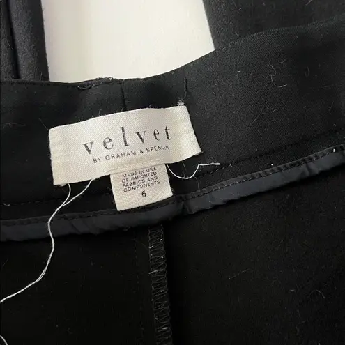 Velvet by Graham & Spencer Leona High Rise Wide Leg Trouser Pants Pockets 6 $229 Black