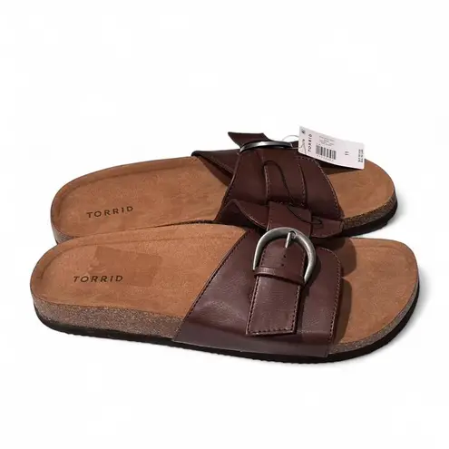 Torrid NWT  Brown Single Buckle Slide Sandals Size 11 - Image 7