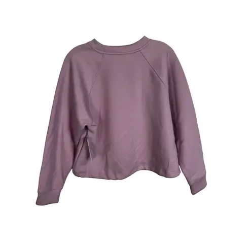 DKNY Sport Pink Ribbed Cropped Crewneck Sweatshirt Drawstring Hem Size S