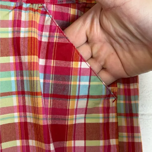 Christopher & Banks Woman’s Plaid Pink Y2K Casual Summer Bermuda Shorts Size 16