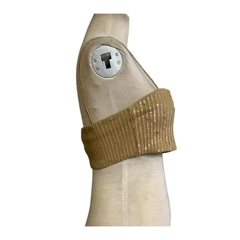 Retrofête Vaani Bra in Nude Large New Womens Squins Crop Tank Top Brown