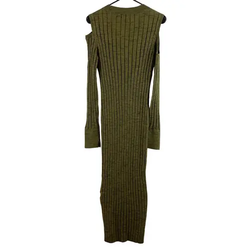ALLSAINTS Daina Ribbed Cut Out 100% Merino Wool Sweater Midi Dress Large