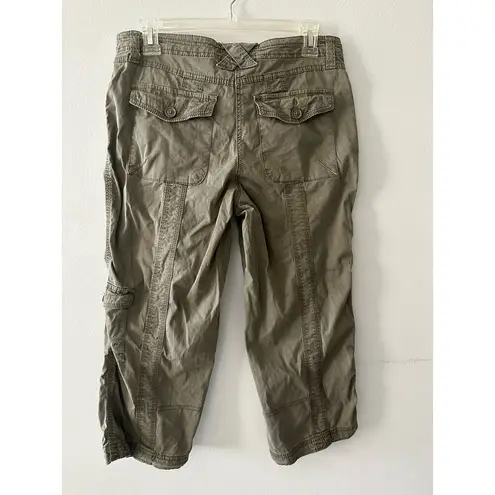 Style & Co  Pants Women's 6 Khaki Green Capri Cargo Mid Rise Utility Gorpcore