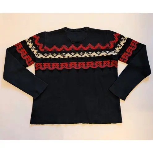 Outback Trading Wmn Sz L/XL Pullover Sweater Aztec Southwestern Fair Isle Cabin Blue Size L - Image 6