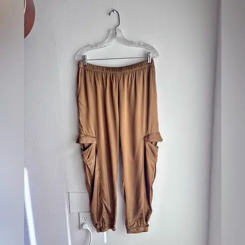 Enza Costa Satin Cargo Jogger Pant Size Large