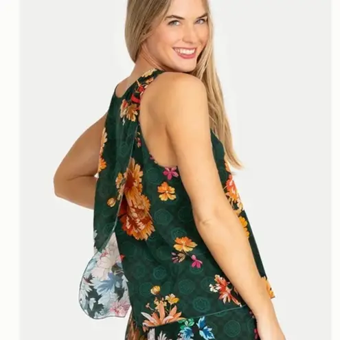 Johnny Was Roselyn 100% Silk Floral Print Tank Top M