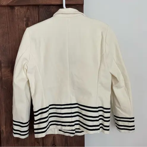 J.Crew  Schoolboy Blazer Womens Small Academy Cream Navy stripe Career