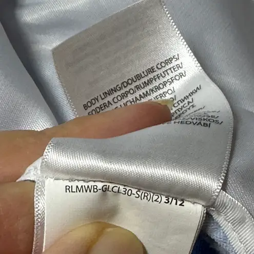 Polo Ralph Lauren single breasted linen Chambray Blue blazer sz 0