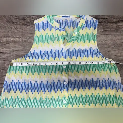 Equipment  | Mara Silk Zig Zag Blouse Button Down Sleeveless Blouse‎ size small - Image 5