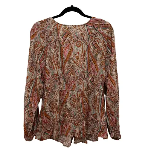 Lovestitch NWT- Paisley Print Ivy Tie Front Top