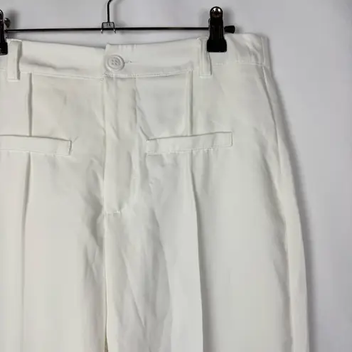 Boutique White High Rise Wide Leg Dress Trouser Pants M