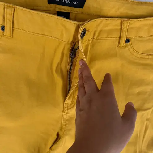 Ashley Stewart Jeans Womens 14 Mustard Denim Cotton Stretch High Rise Skinny Leg