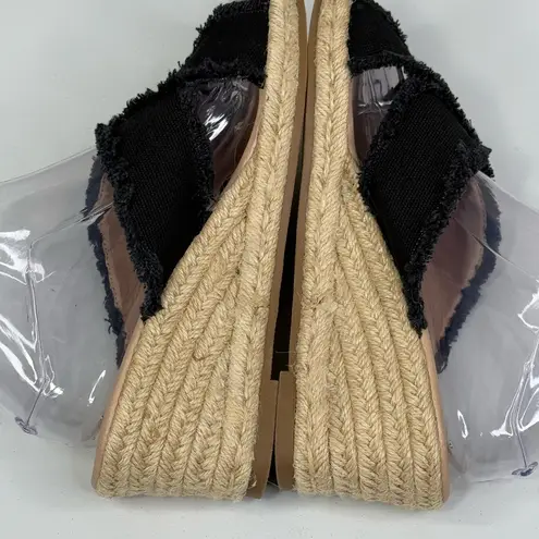 Journee Collection Black Cross Strap Woven Wedge Sandal-9