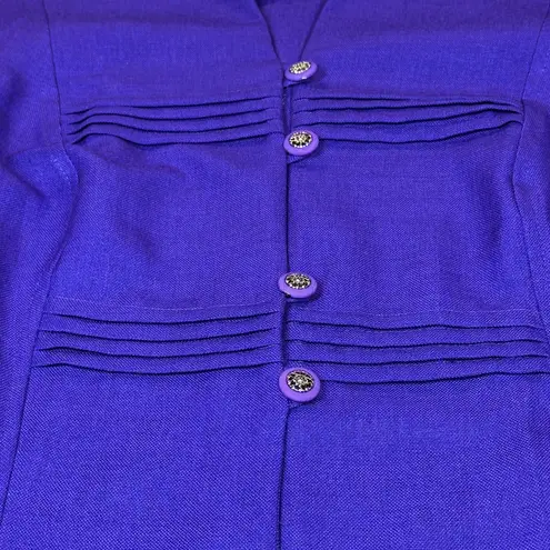 Vintage Karis Korner Blazer Womens 18W Purple Short Sleeve V Neck Button up Top