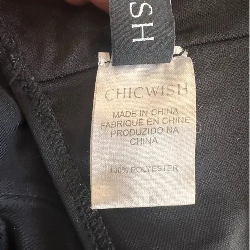 Chicwish Swimsuit One Piece 3D Flower Straps And Neckline Padded Cups Black