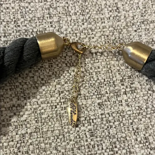 Plunder Design Evelyn Chunky Bohemian Grey and Gold Necklace with Cream Tassel