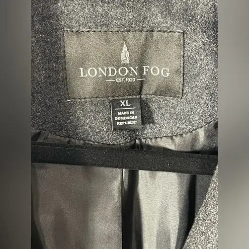 London Fog Wool Pea Coat Charcoal Gray Classiccore Dark Academia Corpcore Sz XL