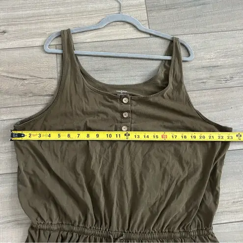 Imbodhi Ella Brown Green Sleeveless Wide Leg Jumpsuit 2X