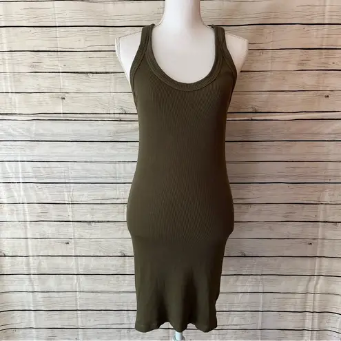 MONROW Scoopneck Tank Dress in Hunter Size Large Green