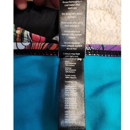 Panache Annalise Floral Multicolor Gathered Swim Bikini Bottoms Size Medium