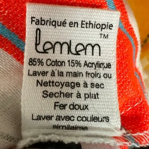 Lemlem Resort Gauze Cotton Top Small Striped Blouse Hand Weaved in Ethiopia