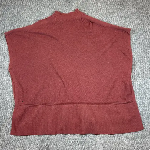 Lululemon  Call Me Cozy Wrap Womens OS Red Cotton Yak Blend Full Zip Sweater Cape