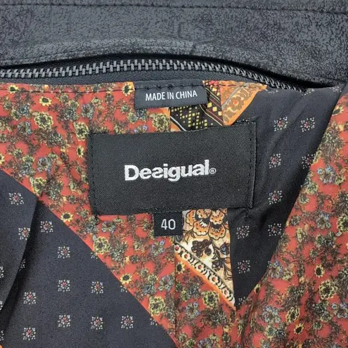 Desigual  Millet Women's Black Front Zipper Motorcycle Jacket - US Size 6 - NWT