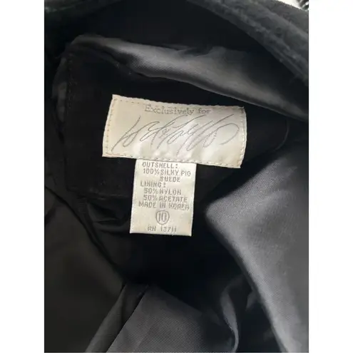 Lord and Taylor Black Silky Pig Leather Short Sleeve Dress Womens Size 10