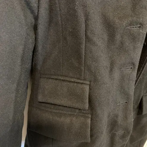 Tuscano Urbano women's size 40 IT thermal wool blend windproof long moto jacket Black