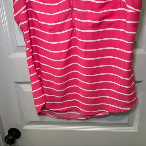 New York And Company  Soho Jeans Pink Striped Sleeveless Blouse L