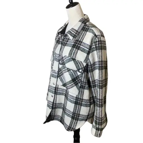 BLANK NYC  Oversized Flannel Shirt Jacket Shacket Sz Large Cabincore Fall Plaid