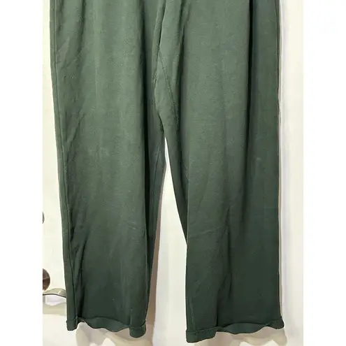 SKIMS  Nordstrom Cotton Fleece Straight Leg Pants in Spruce Green Size XL NWT