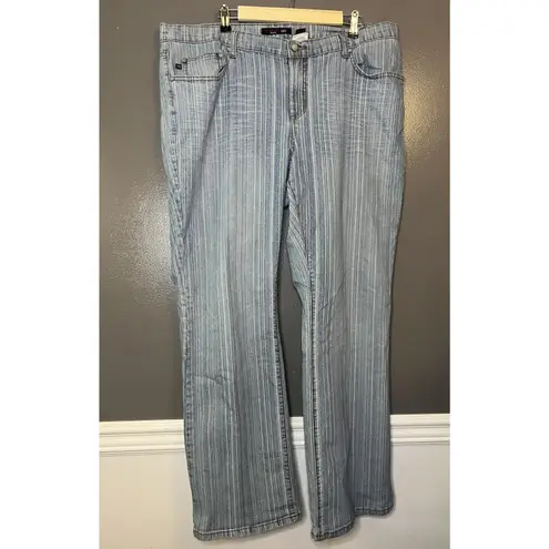 Vigoss Jeans Womens Bootcut 24 Blue Striped Light Wash 5 Pocket Zip Fly Low Rise Size undefined