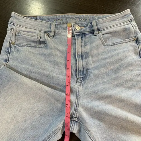 American Eagle  Mom Straight Jeans Womens 10 DIY Floral Embroidery Basic Normcore