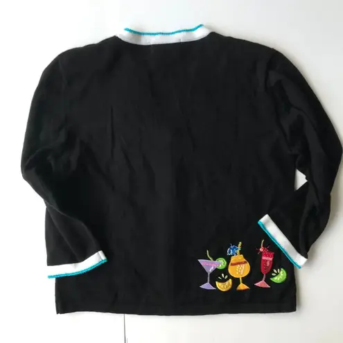 Jack B Quick Cocktails Cardigan Petite Medium VTG Black Size undefined