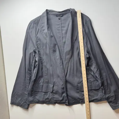 Eileen Fisher Linen Blend Blazer Jacket Size XL Gray Open Lightweight Minimalist