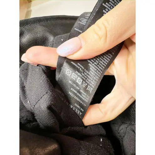 All Saints Sherwood Leather Biker Jacket with Fur Collar in Black Size Small