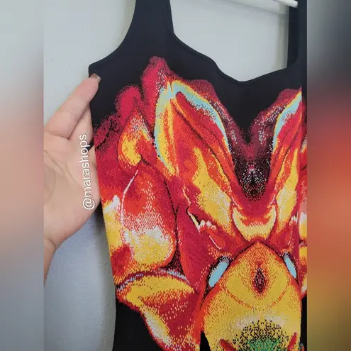 Alexander McQueen Solarised Orchid Jacquard Knit Mini Dress