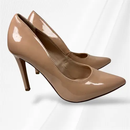 Michael Shannon MICHAEL by Beige Patent Leather Pointed Toe Stiletto Heels