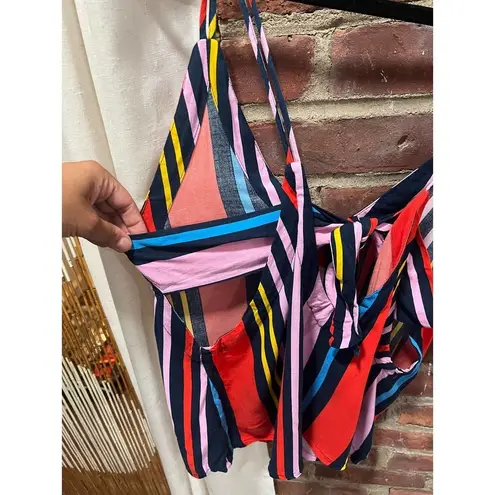 Lulu’s Adrift Navy Blue Multi Striped Tank Top Size L