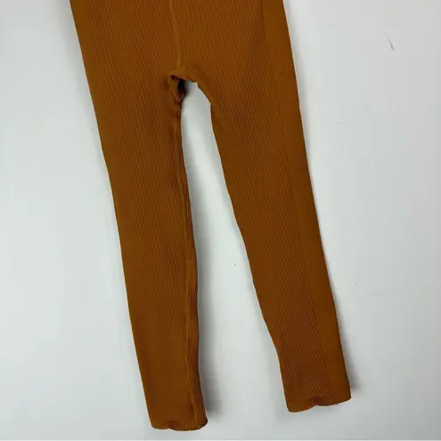 Free People Movement Happiness Runs High Rise Ribbed Leggings Sz XS/Small Orange