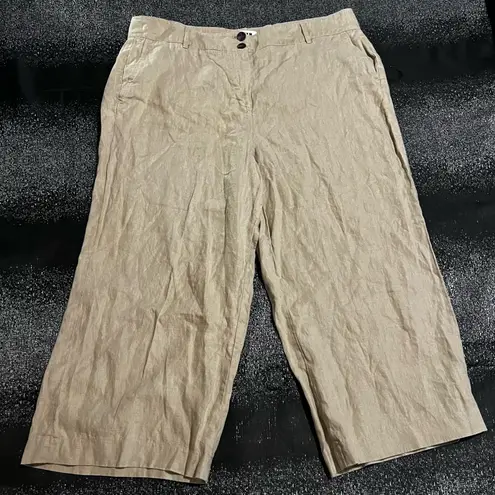 Boden USA Womens sz20-22R Boden 100% Linen wide leg capri pants 24" inseam